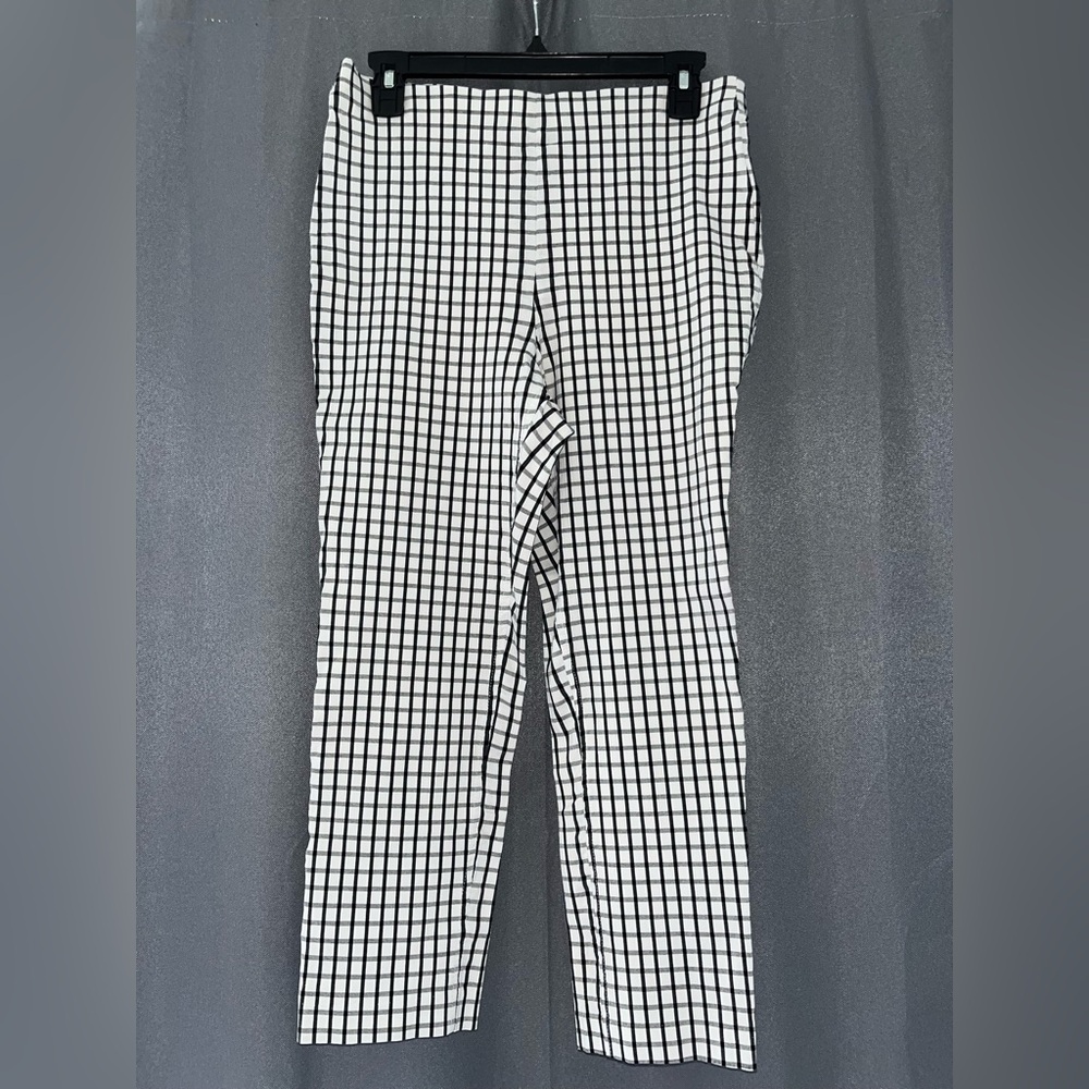 Adrianna Papell Black and White Plaid Pants